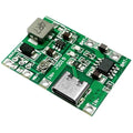 2 In 1 Charge And Boost Regulator Module 4.5-24V - USB Type-c J5019 - a green circuit board with a USB Type-C port and a small adjustable potentiometer.
