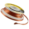 2ft Braid Solder Remover Wick 0.75M 2.0 mm Desoldering Copper Spool Wire - of copper desoldering wire with a yellow label on a white plastic reel.