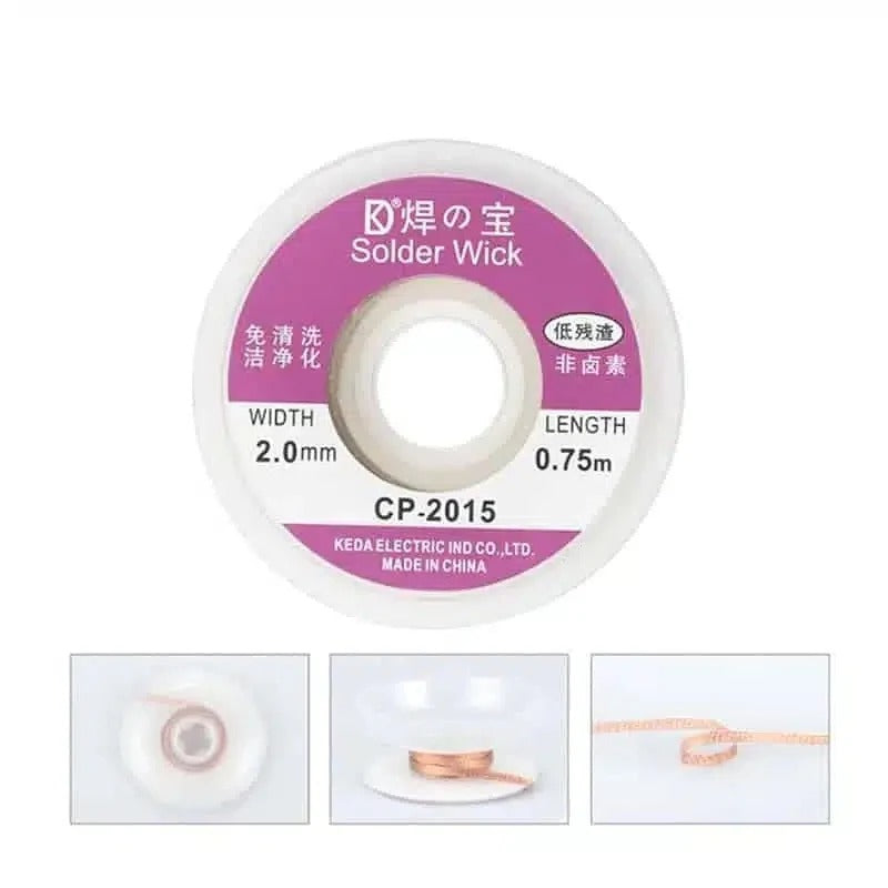 2ft Braid Solder Remover Wick 0.75M 2.0 mm Desoldering Copper Spool Wire