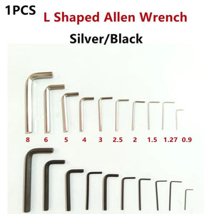 2mm Hex Allen Key For CNC And 3d Printer 55mm x 18mm - shown as a collection of silver and black L-shaped Allen wrenches in various sizes.