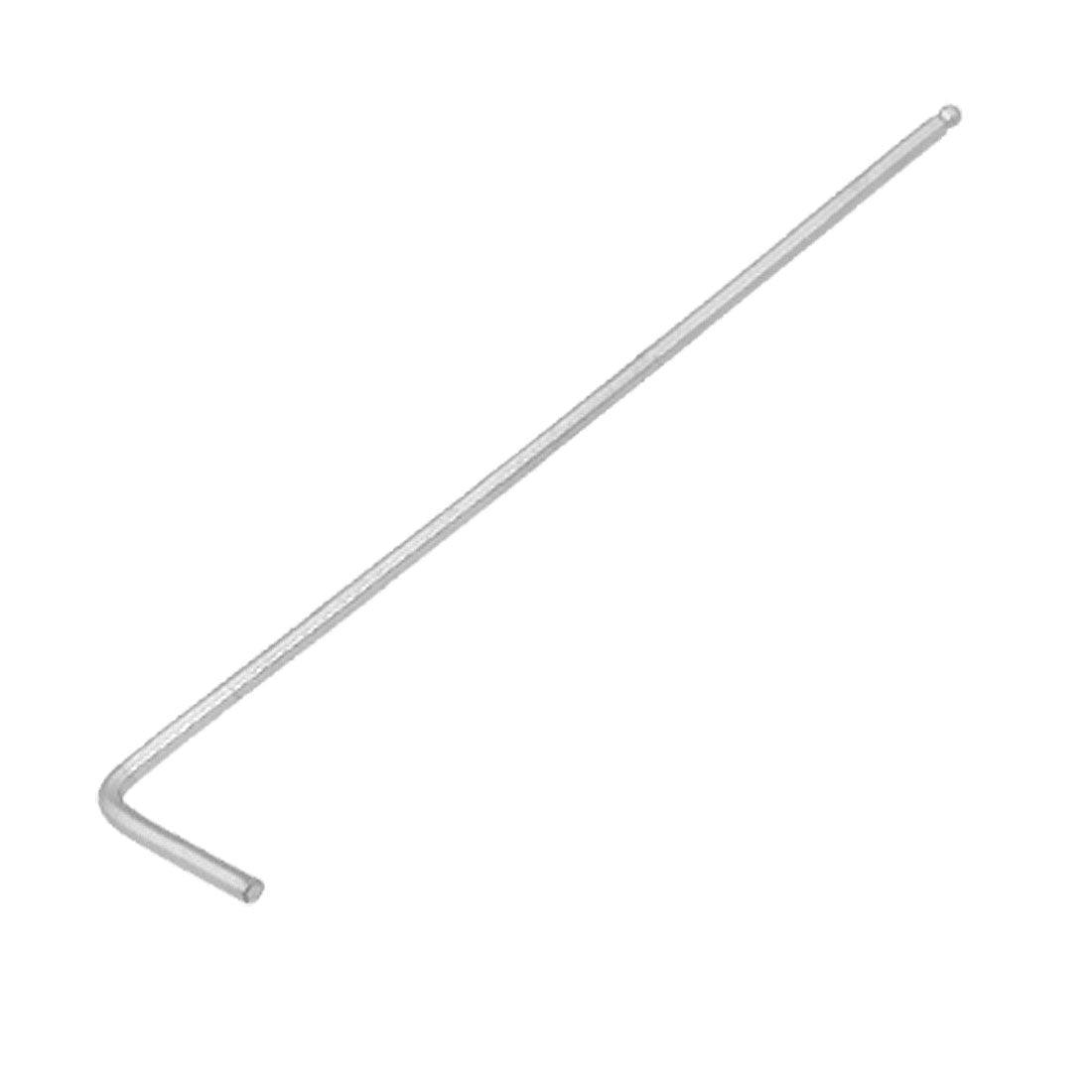 2mm Hex Allen Key For CNC And 3d Printer 55mm x 18mm - a silver-coloured L-shaped metal hex key with a ball-end tip.