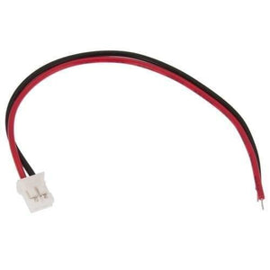 2mm Pitch JST2.0 Plug 2 Pin Extension Wire Connector - a white two-pin connector attached to a red and black wire pair.