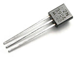 2N3904 / 3904 NPN Transistor - a small black electronic component with three metal pins and the text "2N 3904 A022" printed on its flat face.