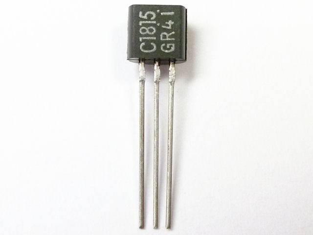 2SC1815 NPN - a black three-pin electronic component with the text "C1815 GR41" printed on its flat face, shown against a white background.