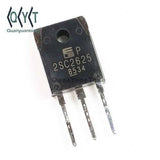2SC2625 Transistor - a black electronic component with three metal pins and a mounting hole, shown in a close-up studio shot.