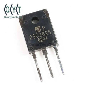 2SC2625 Transistor - a black electronic component with three metal pins and a mounting hole, shown in a close-up studio shot.