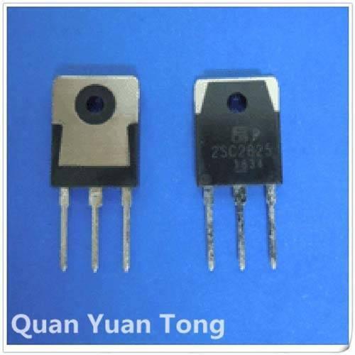 2SC2625 Transistor - shown as two black and silver electronic components with three metal pins each, viewed from the front and back against a blue background.