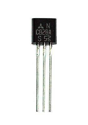 2SC828 C828 NPN Transistor - a black three-pin electronic component with the text "A N C828A S 52" printed on its front face.