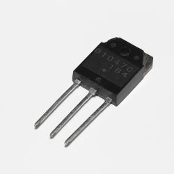 2SD1047 NPN Power Transistor - a black three-pin electronic component with the text "D1047C 1B4" printed on its face, shown against a white background.