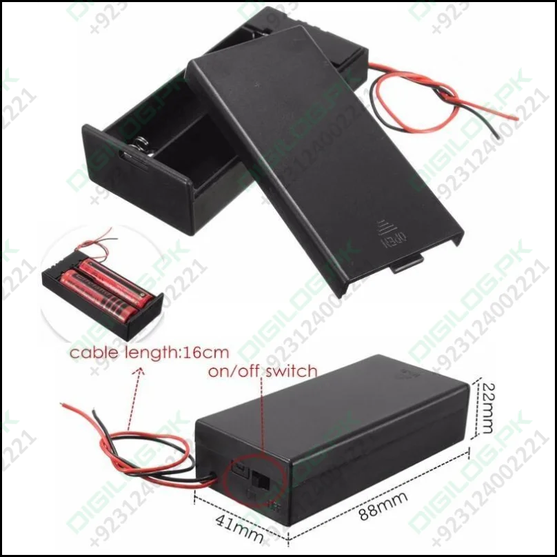 2×18650 7.4v Battery Holder With On/off Switch