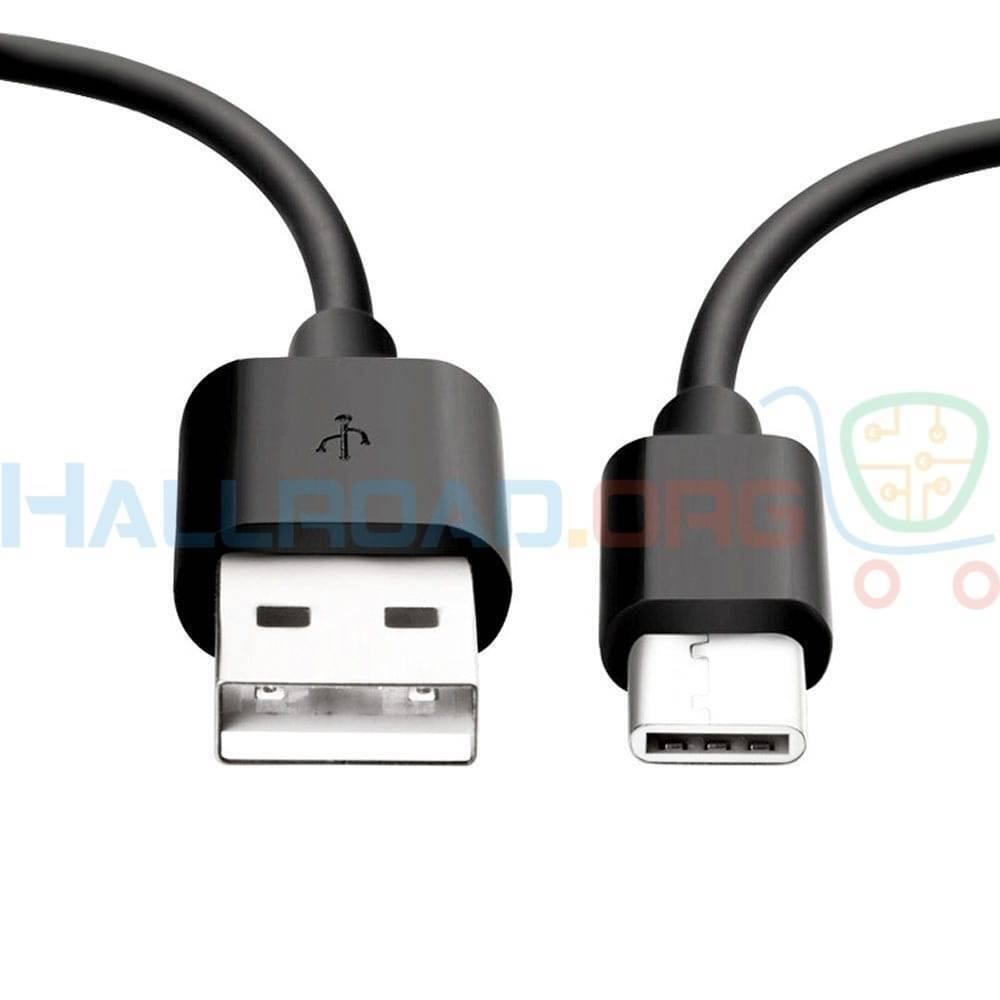 3.1 Type c Data Fast Charging Cable - a black cable with a standard USB-A connector on the left and a USB-C connector on the right.