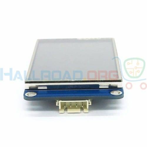 3.2 Inch Tjc TFT HMI LCD Touchscreen - shown from a front-facing angle, featuring a rectangular display on a blue circuit board with a white connector port.