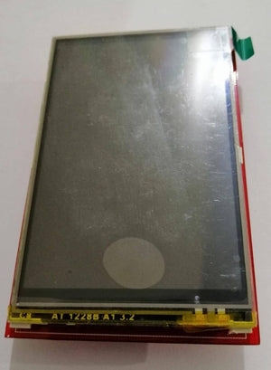 3.2 Inches Tftlcd Touch Screen For Arduino Uno , MEGA2560 Development Board - MEGA2560, showing the rectangular display module with a yellow connector strip labeled AT 1228B A1 3.2.