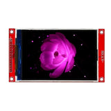 3.5 inch TFT LCD ILI9488 module displaying a vivid pink flower image