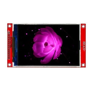 3.5 inch TFT LCD ILI9488 module displaying a vivid pink flower image