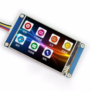 3.5 Inches Tjc HMI LCD Display Module Touch Screen For Raspberry Pi - a rectangular screen with a blue frame displaying a menu of six icons.