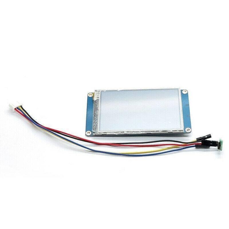 3.5 Inches Tjc HMI LCD Display Module Touch Screen For Raspberry Pi - a rectangular blue circuit board with a screen and a four-wire cable.