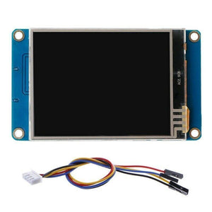 3.5 Inches Tjc HMI LCD Display Module Touch Screen For Raspberry Pi - shown with a blue circuit board, a black screen, and a multi-coloured wire harness.