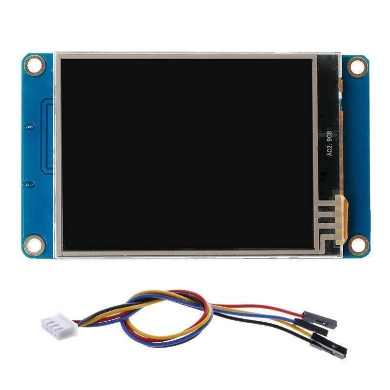 3.5 Inches Tjc HMI LCD Display Module Touch Screen For Raspberry Pi - shown with a blue circuit board, a black screen, and a multi-coloured wire harness.