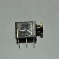3.5mm Female Stereo Audio Jack Socket - 3-pin PCB Mount Connector - shown as a black, rectangular component with three metal pins and a threaded port.