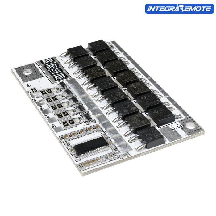 3.7V 18650 3s 4s 5s BMS 100A BMS Li-ion Lmo Ternary Lithium Battery Protection Circuit Board Balance Charging Module - a rectangular green circuit board featuring multiple black MOSFETs, resistors, and labeled battery connection pads.