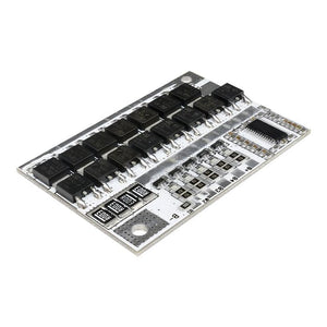 3.7V 18650 3s 4s 5s BMS 100A BMS Li-ion Lmo Ternary Lithium Battery Protection Circuit Board Balance Charging Module - a white rectangular circuit board with multiple black MOSFETs, resistors, and solder pads labeled B-, B1, B2, B3, B4, B+.
