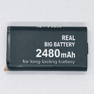 3.7V 2480mAh Lithium Ion Battery Without BMS | Alternative Of 2000mAh Or 3000mAh - a rectangular black battery with "REAL BIG BATTERY 2480mAh" printed in white text on the front surface.