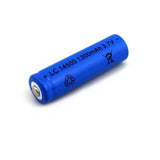 3.7V 280mAh 14500 Rechargeable Lithium Battery - a blue cylindrical battery labeled "LC 14500 1300mAh 3.7V" with recycling and disposal icons.
