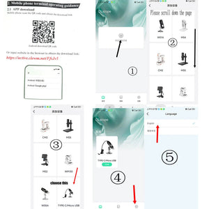 3 In 1 1600x Zoom 8 LED USB Microscope Digital Magnifier Endoscope Video Camera - instruction manual showing app download QR code and device setup steps.