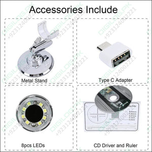 3 IN 1 1600X Zoom 8 LED USB Microscope Digital Magnifier Endoscope Video Camera