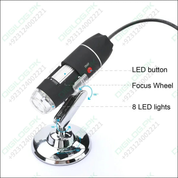 3 IN 1 1600X Zoom 8 LED USB Microscope Digital Magnifier Endoscope Video Camera