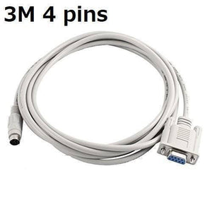 3 Meter RS232 DB9 To 4 Pin Female-male PLC Programming Adapter Cable - a coiled white cable with a 4-pin round connector on one end and a DB9 connector on the other.