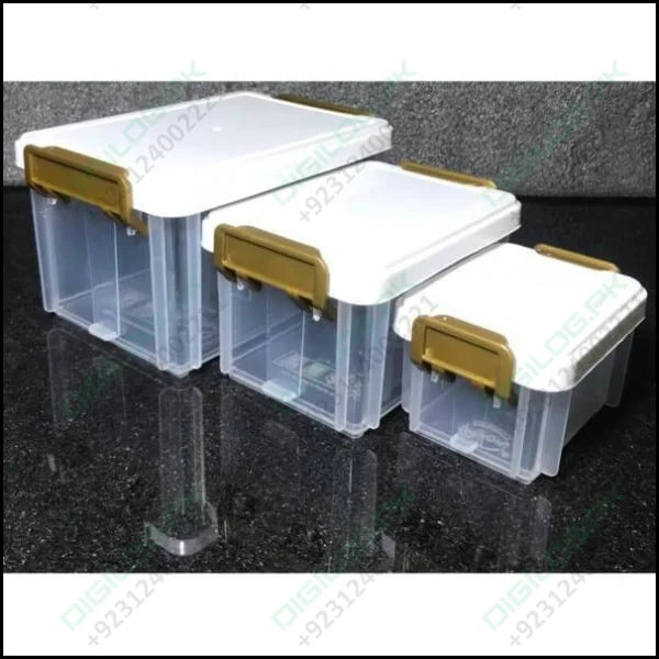 3 Pcs Stackable Smart Storage Containers Boxes For Jewellery, Makeup,  Tools, Food, Office Use Organizer Box