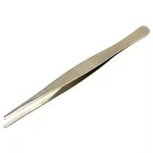 3 Pcs Stainless Steel Electronic Tweezers Set - a single silver-colored, pointed metal tweezer with a textured grip area in the center.