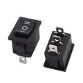 3 Pin 3 Position Rocker Switch On Off On Power Button Switch - two black rectangular switches, one from the top and one from the bottom side.