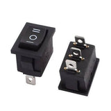 3 Pin 3 Position Rocker Switch On Off On Power Button Switch - two black rectangular switches, one from the top and one from the bottom side.