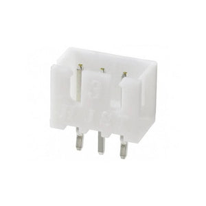 3 Pin JST-xh Male Straight Connector 2.54mm Pitch - a white plastic 3-pin connector with three vertical metal pins extending from the base.
