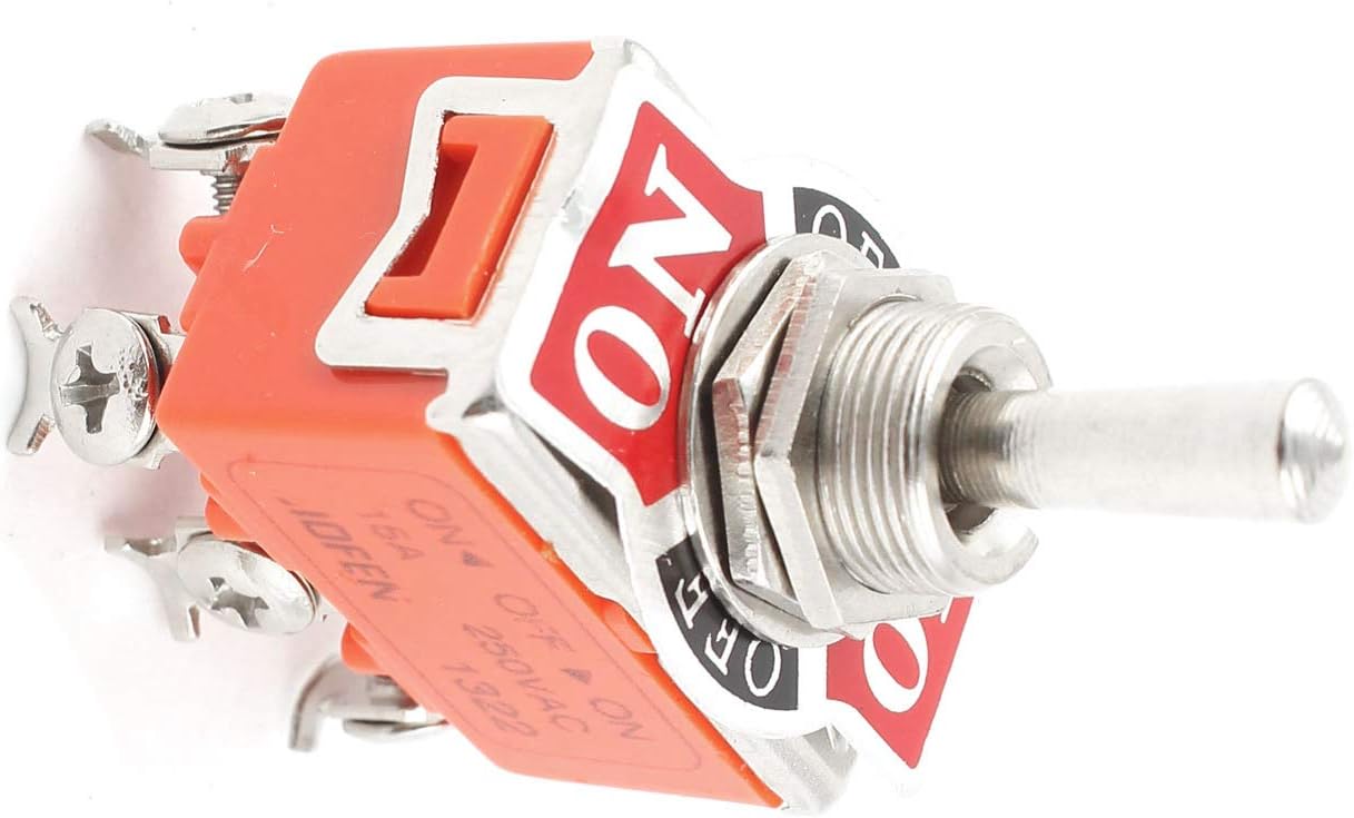 3 Position On Off On Screw Terminal Toggle Switch 6 Pin Pakistan - orange and silver 6-pin toggle switch with screw terminals and a metal lever.