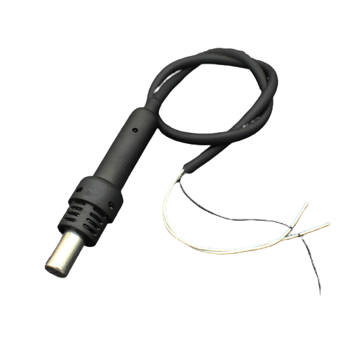 3 Wire 220VAC 250W Hot Air Desolder Gun Handle - a black cylindrical handle with a metal nozzle and three exposed wires extending from the cable.