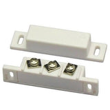 3 Wire No Nc Magnetic Reed Sensor Signal Switch For Door Access Control - shown as two white rectangular plastic units with three metal screw terminals.