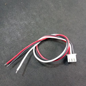3 Wires 2.54mm Pitch Female JST Xh Connector Wire 6 Inch One Side Connector - a white three-pin connector with red, white, and black wires.