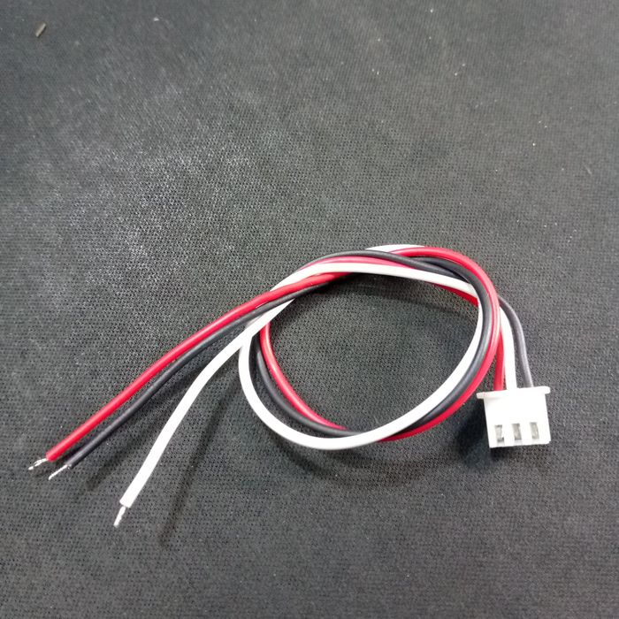 3 Wires 2.54mm Pitch Female JST Xh Connector Wire 6 Inch One Side Connector - a white three-pin connector with red, white, and black wires.