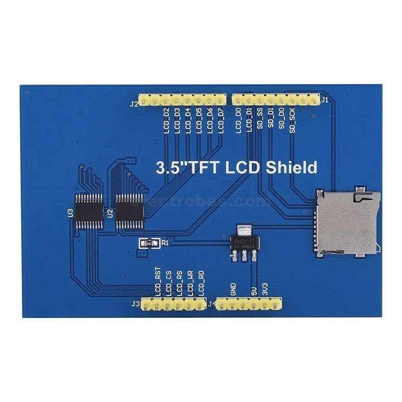 Arduino 3.5 inch TFT touchscreen shield front view
