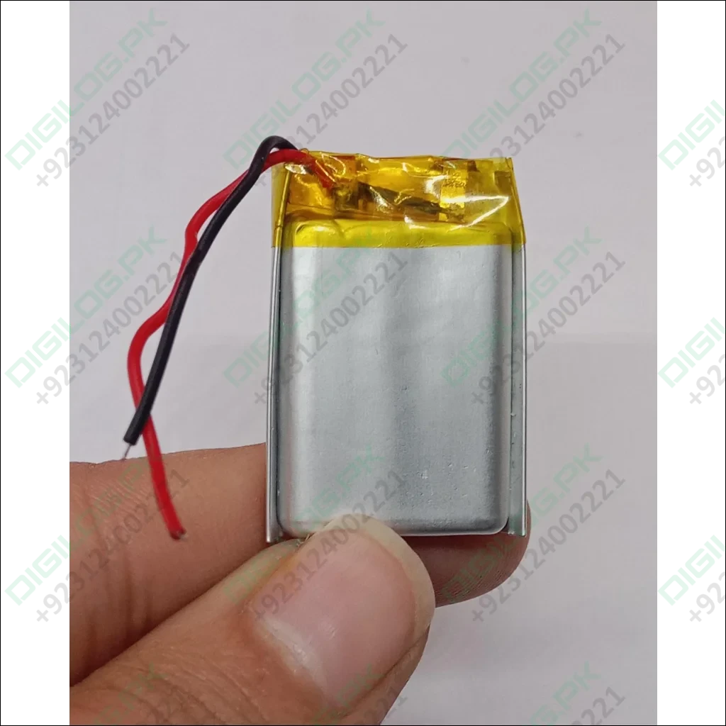 Rectangular 400mAh Li-Ion Battery with wires for bluetooth headsets and portable devices
