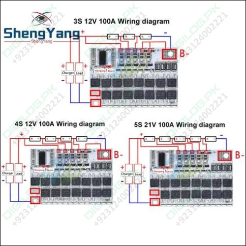 3.7v 18650 3s 4s 5s Bms 100a Li-ion Lmo Ternary Lithium