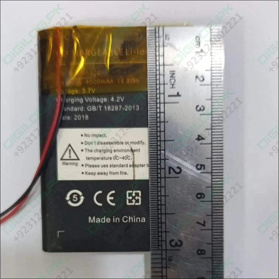 3.7v 4000mA Li Ion Battery With JST 2.54MM Connector 14.8Wh