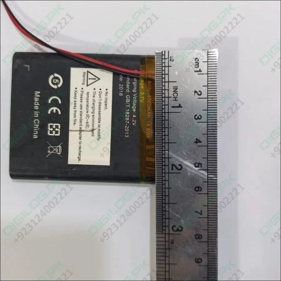 3.7v 4000mA Li Ion Battery With JST 2.54MM Connector 14.8Wh
