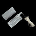 30 Pcs Colorful LED Line With AA Cell Holder - a clear plastic battery case for two AA batteries with an attached string of LED lights and a switch.