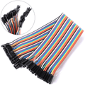 30cm Hole To Hole Dupont Line 40 Pin Jumper Wire 12 Inch - a multi-coloured ribbon cable with female header connectors at both ends.