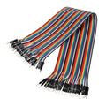 30cm Male To Male Jumper Wire Dupont 40 Wires Pin To Pin Jumper Wire - a ribbon of forty multi-coloured wires with male pin connectors on both ends.